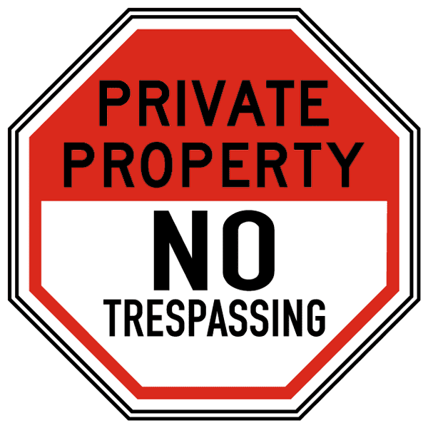 5-Pack Stripes Blue Window Cling No Trespassing CGSignLab 27x18 5-Pack Stripes Blue Window Cling No Trespassing CGSignLab 27x18